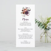 Rustieke Boho Aubergine Paarse Butter Rum Menu Kaa (Staand voorkant)