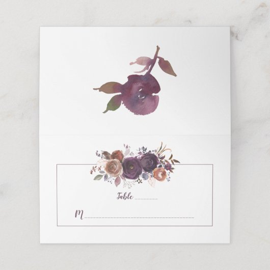 Rustieke Boho Aubergine Paarse Butter Rum Place Ca Plaatskaartje (Buitenkant ongevouwen)