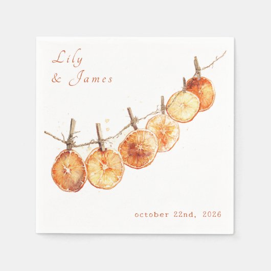 Rustieke Boho Autumn Dried Sinaasappel Garland bru Servet (Voorkant)