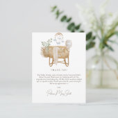 Rustieke Boho Baby Cot Baby shower Dank u Briefkaart (Staand voorkant)