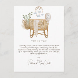 Rustieke Boho Baby Cot Baby shower Dank u Briefkaart