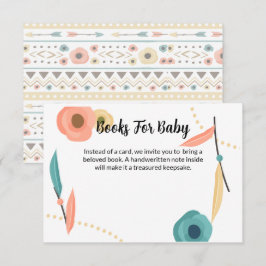 Rustieke Boho Baby Shower Boek Voor Baby Informatiekaartje