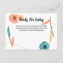 Rustieke Boho Baby Shower Boek Voor Baby Informatiekaartje