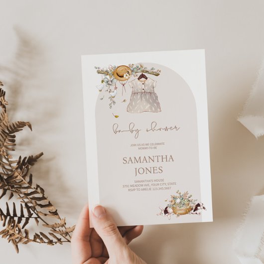 Rustieke Boho Baby shower Invitation Kaart