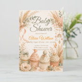Rustieke Boho Baby Shower Kaart (Staand voorkant)