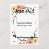 Rustieke Boho Baby Shower Luier Raffle Informatiekaartje (Voorkant)