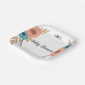 Rustieke Boho Baby Shower Papieren Bordje (Gebogen)