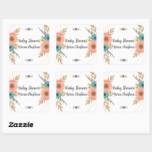 Rustieke Boho Baby Shower Vierkante Sticker (Vel)