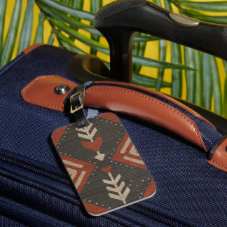 Rustieke Boho Bagage Label Terracotta Print