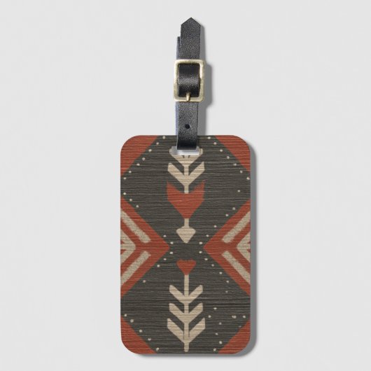 Rustieke Boho Bagage Label Terracotta Print (Voorkant (verticaal))