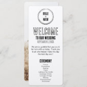 Rustieke Boho Barn bruiloft programma met foto (Voorkant / Achterkant)