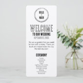 Rustieke Boho Barn bruiloft programma met foto (Staand voorkant)