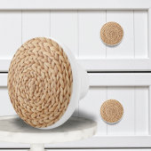 Rustieke Boho Beach Tropische eiland geweven Wicke Keramische Knop