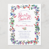 Rustieke Boho Berry 100e verjaardag Budget uitnodi (Voorkant)