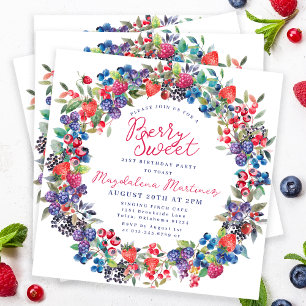 Rustieke Boho Berry Sweet zomer 21e verjaardag Kaart
