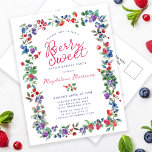 Rustieke Boho Berry Sweet Zomer 40e uitnodiging<br><div class="desc">Net op tijd voor Summer 2024, ons gloednieuwe Summer Berry Bliss collectie. Rood, wit en blauw patriottisme ontmoet rustieke Boho Chic. Aardbeien, frambozen en bosbessen op een witte achtergrond creëer een patriottische sfeer in dit bessen botanische lijst. Berry Sweet is geschreven in een speels en casual rood schrift dat overeenkomt...</div>