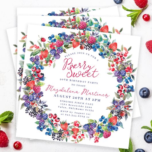 Rustieke Boho Berry Sweet zomer 90e verjaardag Kaart