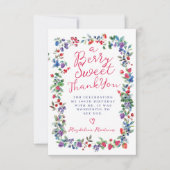 Rustieke Boho Berry Zomer 100e Verjaardag Flat Bedankkaart (Voorkant)