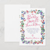 Rustieke Boho Berry Zomer 100e Verjaardag Flat Bedankkaart (Voorkant / Achterkant)