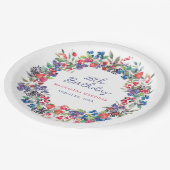 Rustieke Boho Berry Zomer 18e Verjaardag Custom Papieren Bordje (Gekanteld)