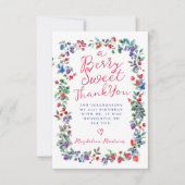 Rustieke Boho Berry Zomer 21e Verjaardag Flat Bedankkaart (Voorkant)