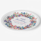 Rustieke Boho Berry Zomer 60e Verjaardag Custom Papieren Bordje (Gekanteld)