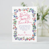 Rustieke Boho Berry Zomer 60e Verjaardag Flat Bedankkaart (Staand voorkant)