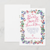 Rustieke Boho Berry Zomer 70e Verjaardag Flat Bedankkaart (Voorkant / Achterkant)