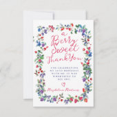 Rustieke Boho Berry Zomer 80e Verjaardag Bedankkaart (Voorkant)