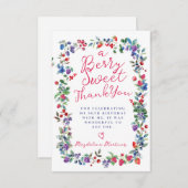 Rustieke Boho Berry Zomer 80e Verjaardag Bedankkaart (Voorkant / Achterkant)