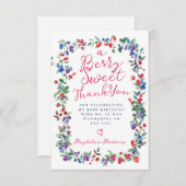 Rustieke Boho Berry Zomer 90e Verjaardag Flat Bedankkaart (Voorkant / Achterkant)