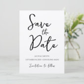 Rustieke Boho Bewaar de Datum Handgeschreven Lette Kaart (Staand voorkant)