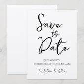 Rustieke Boho Bewaar de Datum Handgeschreven Lette Kaart (Voorkant / Achterkant)
