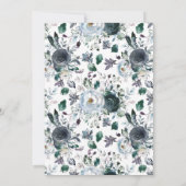 Rustieke Boho Blauwe Bloem Proefdinermaal Kaart (Achterkant)