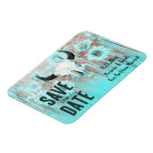 Rustieke Boho Blauwgroen Zonnebloemen Westerne Koe Magneet (Linkerzijde)