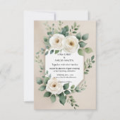 Rustieke Boho Bloem Elegante Witte Rozen Save The Date (Voorkant)