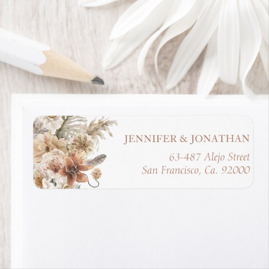 Rustieke Boho Bloem Etiket (Insitu)