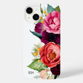 Rustieke Boho Bloem met Monogram Case-Mate iPhone Case (Achterkant)