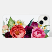 Rustieke Boho Bloem met Monogram Case-Mate iPhone Case (Achterkant (horizontaal))