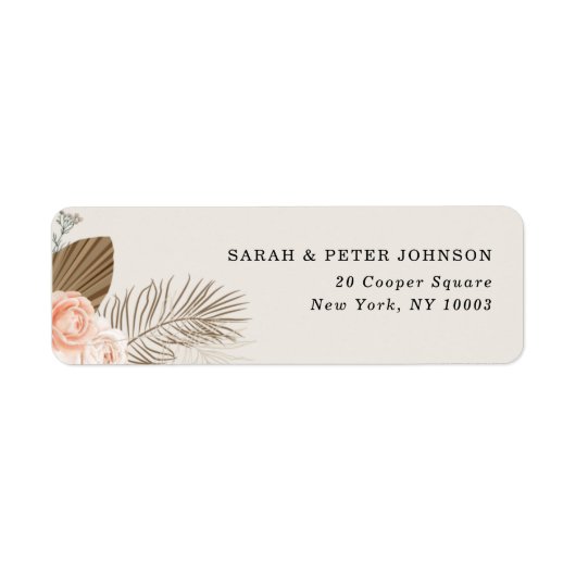 Rustieke Boho Bloem Terracotta Retouradres Label (Voorkant)