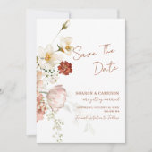 Rustieke Boho Bloem Tuin Bruiloft Save The Date (Voorkant)