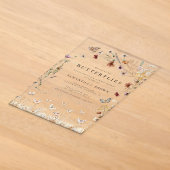 Rustieke Boho Bloem Vlinders Bruidsdiner Acryl Uitnodigingen (Laagn)