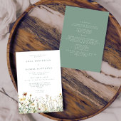 Rustieke Boho Bloemen Alles in één bruiloft Kaart