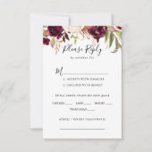 Rustieke Boho Bloemen Bruiloft Menu Keuze RSVP (Voorkant)