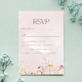 Rustieke Boho Bloemen Bruiloft RSVP Kaart