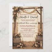 Rustieke Boho Bloemen Bruiloftsinvatie Kaart (Voorkant)