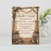 Rustieke Boho Bloemen Bruiloftsinvatie Kaart (Staand voorkant)