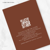 Rustieke Boho Bloemen Bruine Tekst QR Code Huwelij Kaart