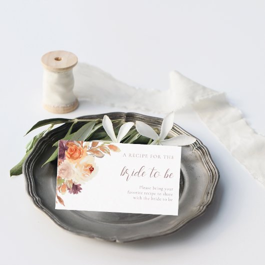 Rustieke Boho Bloemen Deel een Recept Vrijgezellen Informatiekaartje