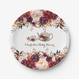 Rustieke Boho Bloemen Douche Tea Party 7" Bord